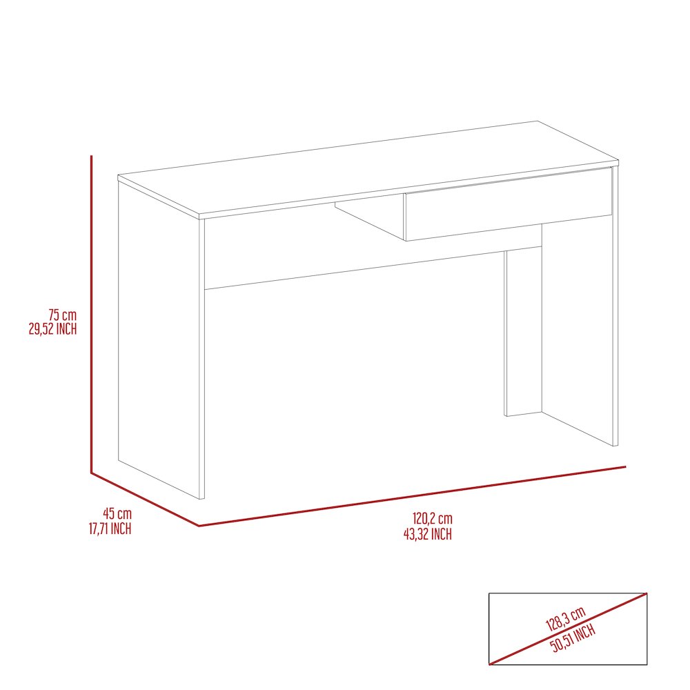 1-Drawer Computer Desk Black Wengue. Picture 7