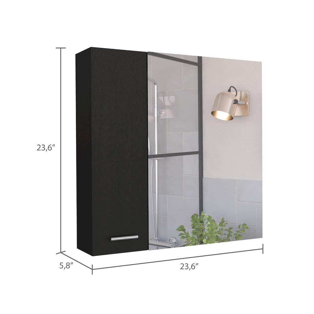 4-Shelf Medicine Cabinet Black Wengue. Picture 3