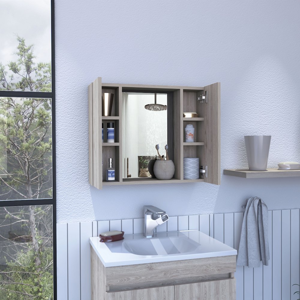 1-Drawer Medicine Cabinet Light Grey. Picture 5