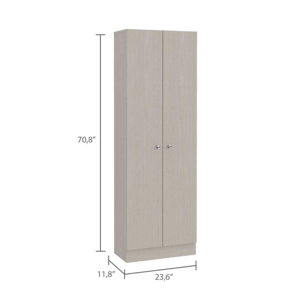 Rectangle 2-Door Storage Tall Cabinet White Washed Oak. Picture 3