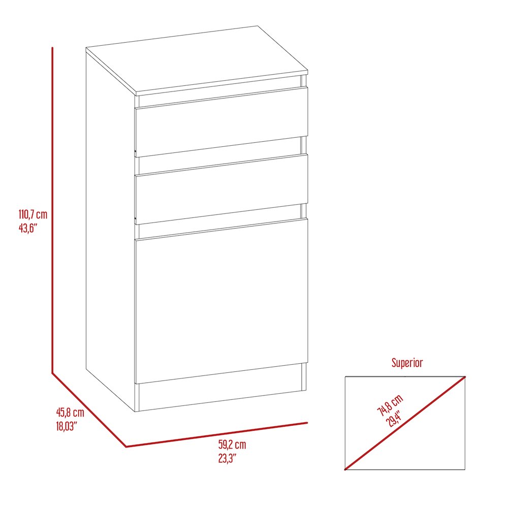 2-Drawer Dresser White. Picture 7