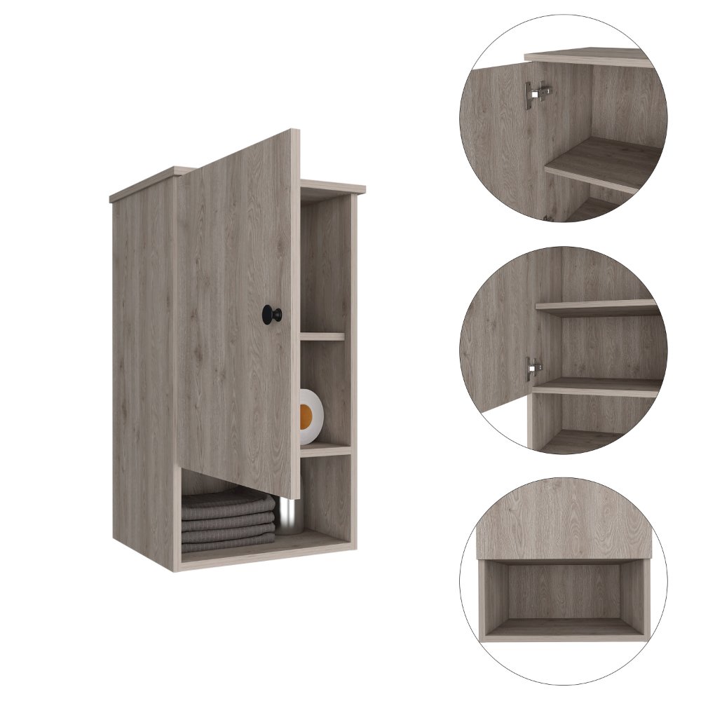 1-Shelf Medicine Cabinet Light Grey. Picture 1