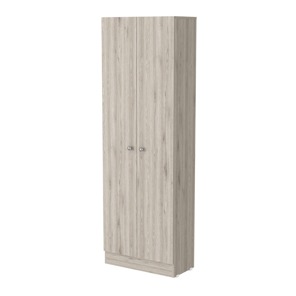 Rectangle 2-Door Storage Tall Cabinet Light Grey. Picture 2
