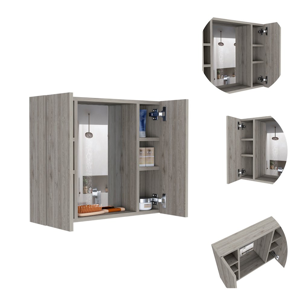 1-Drawer Medicine Cabinet Light Grey. Picture 1