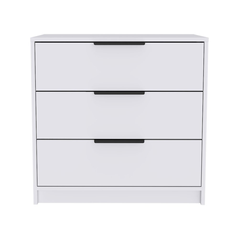 3-Drawer Rectangle Dresser White. Picture 2