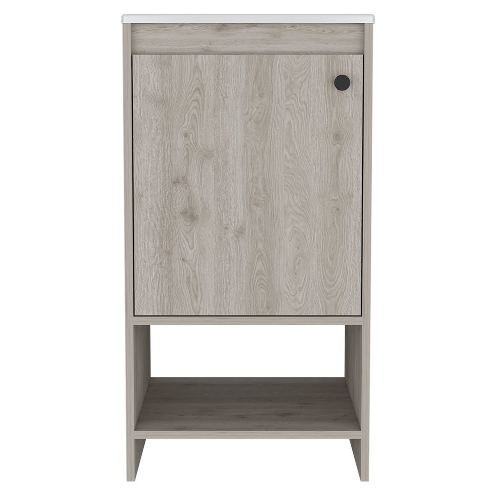 1-Shelf Freestanding Vanity Cabinet Light Gray. Picture 1