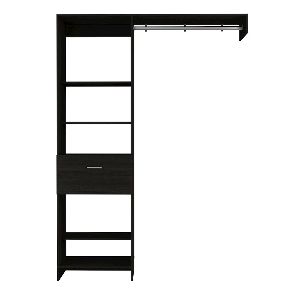 1-Drawer 4-Shelf Closet System Black Wengue. Picture 2