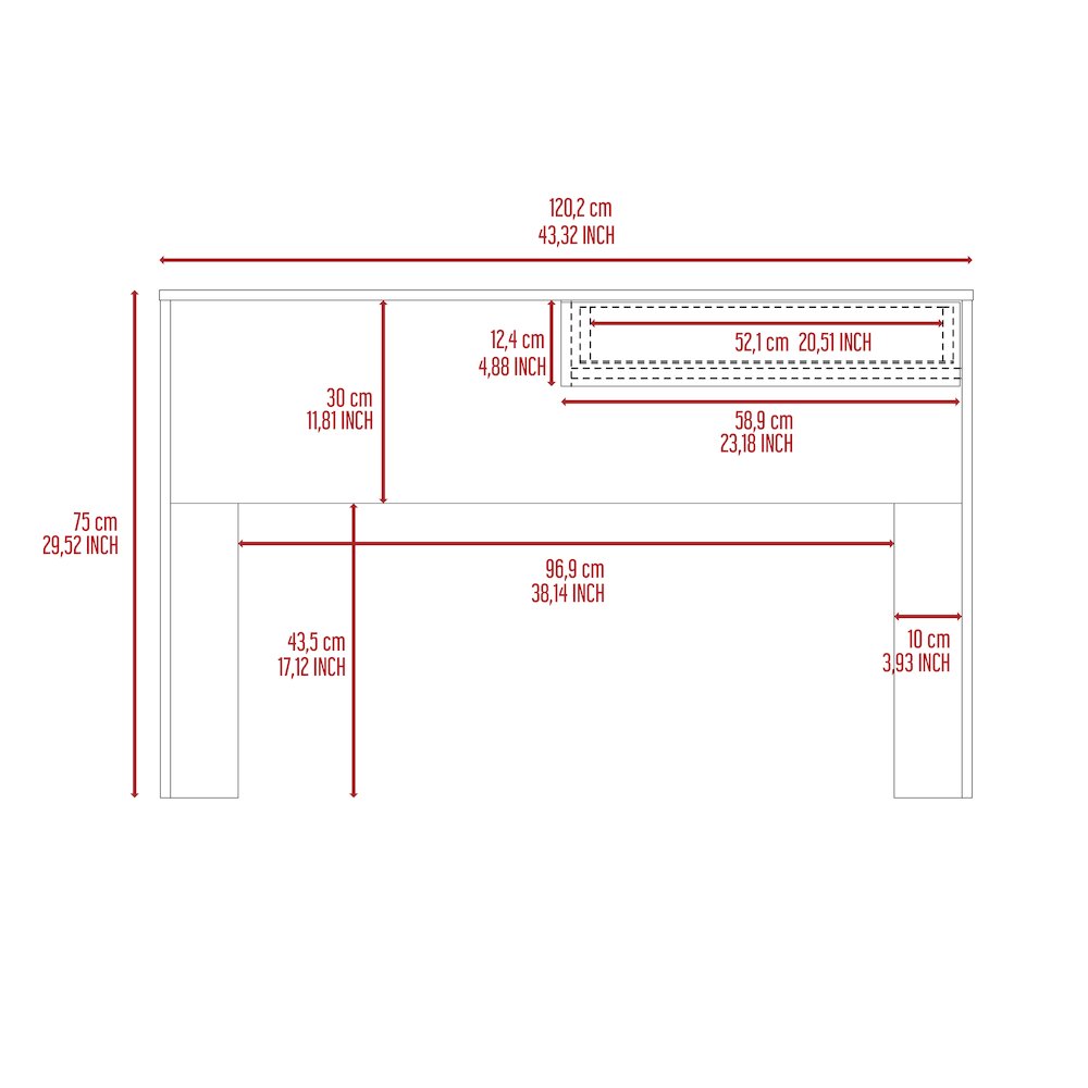 1-Drawer Computer Desk Black Wengue. Picture 6