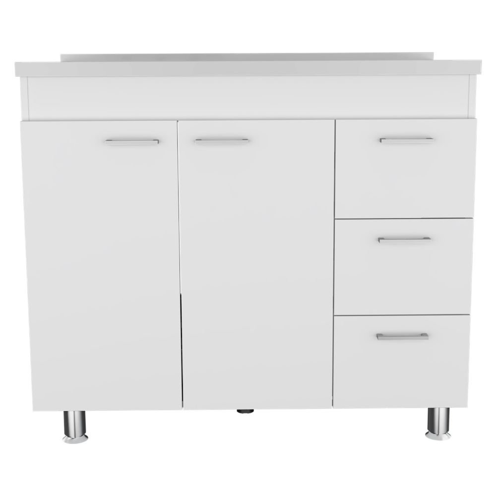 3-Drawer Base Cabinet White. Picture 2