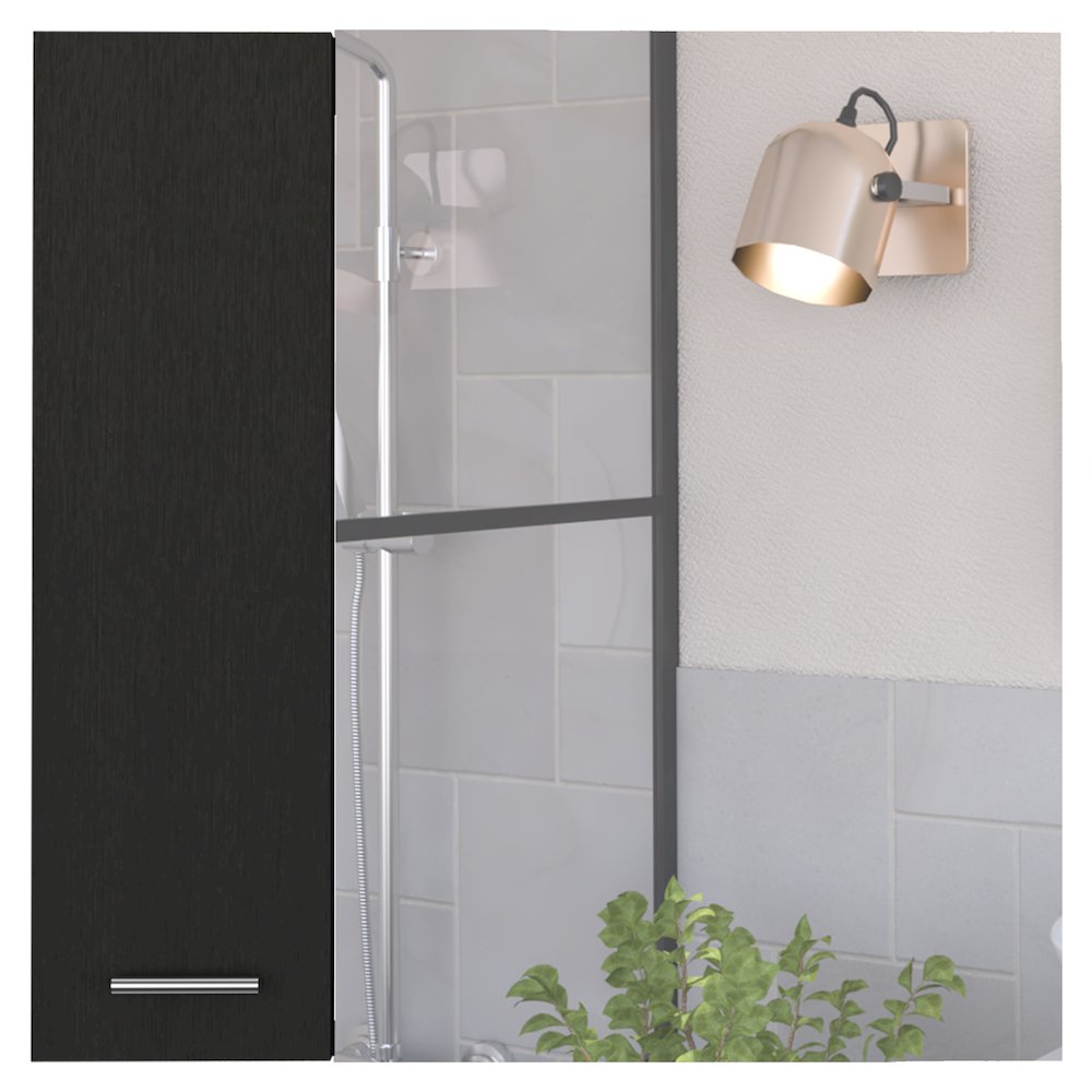 4-Shelf Medicine Cabinet Black Wengue. Picture 2
