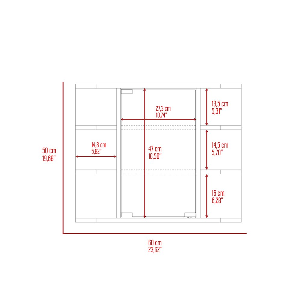 6-Shelf Medicine Cabinet with Mirorr Light Grey. Picture 7