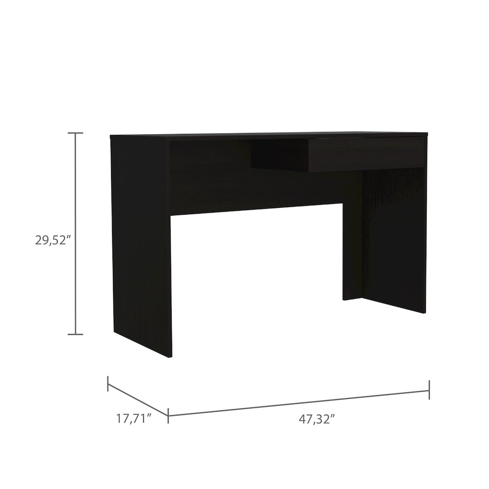 1-Drawer Computer Desk Black Wengue. Picture 3