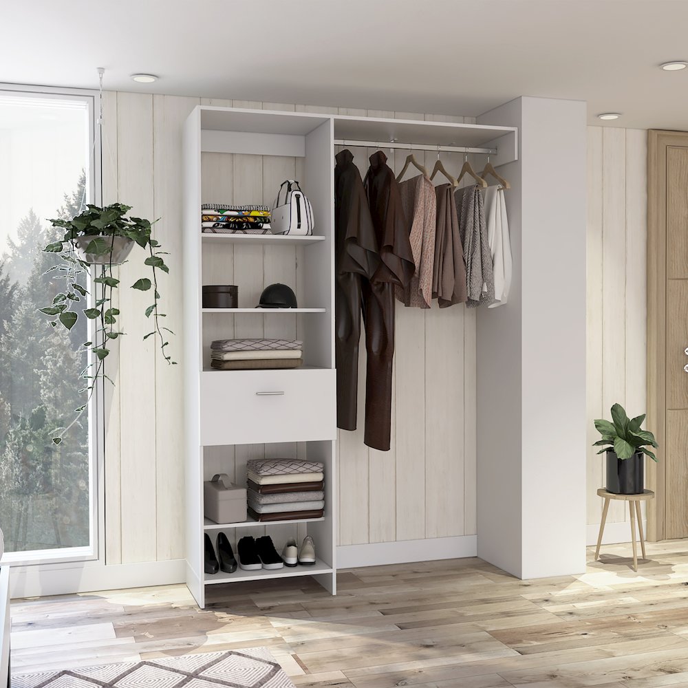 1-Drawer 4-Shelf Closet System White. Picture 4