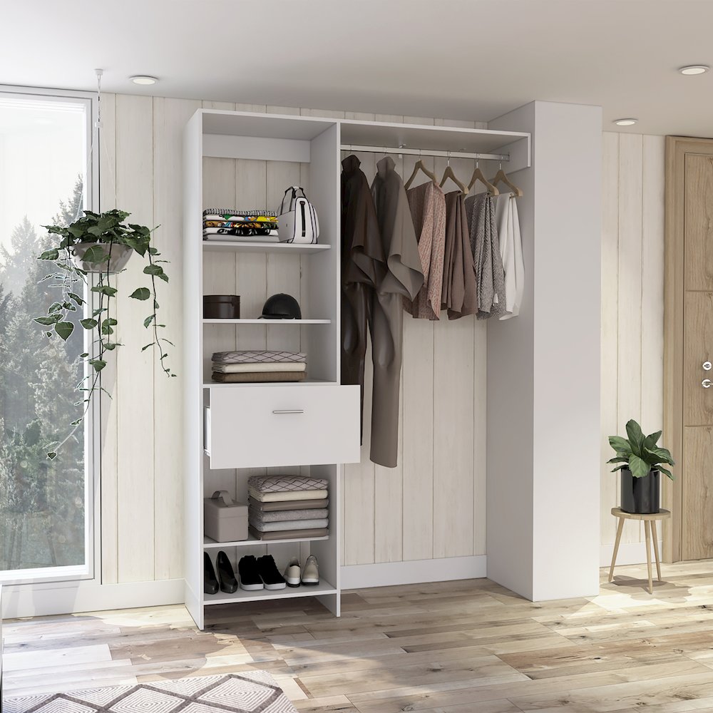 1-Drawer 4-Shelf Closet System White. Picture 5