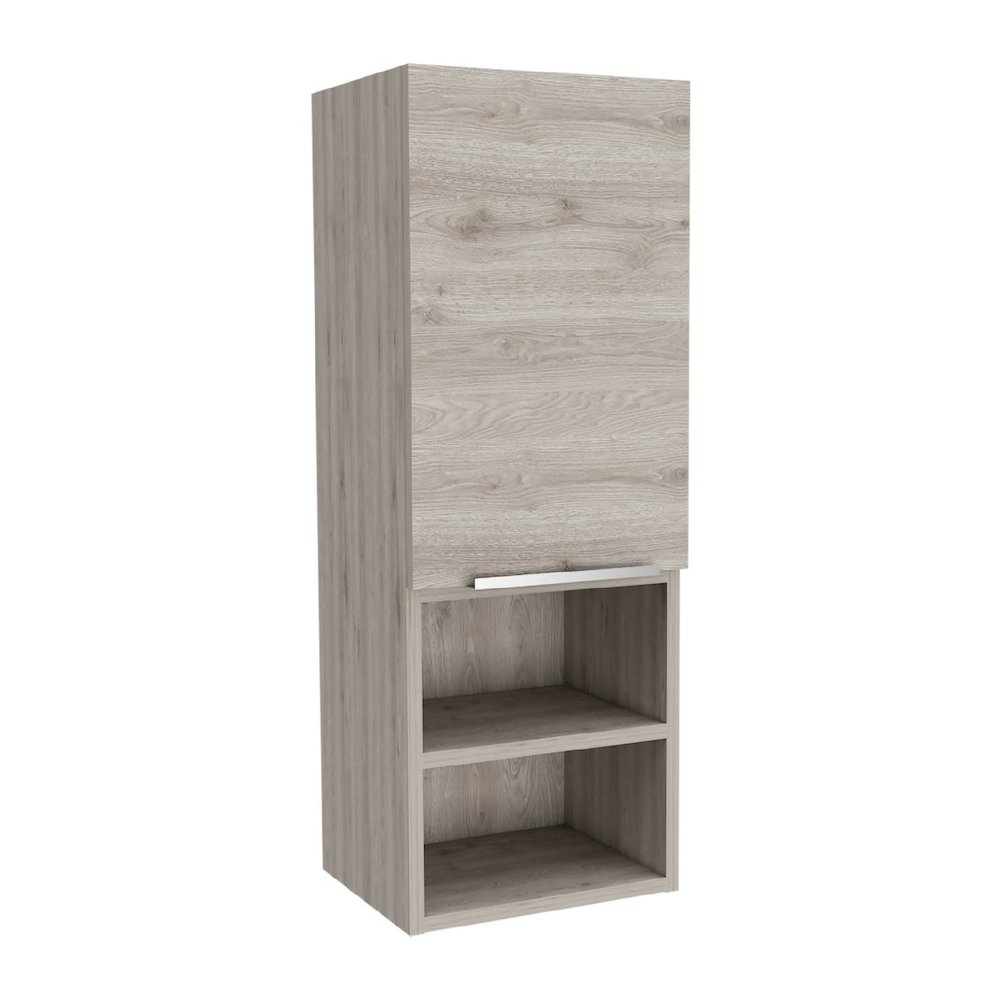 2-Shelf Bathroom Cabinet Light Grey. Picture 3