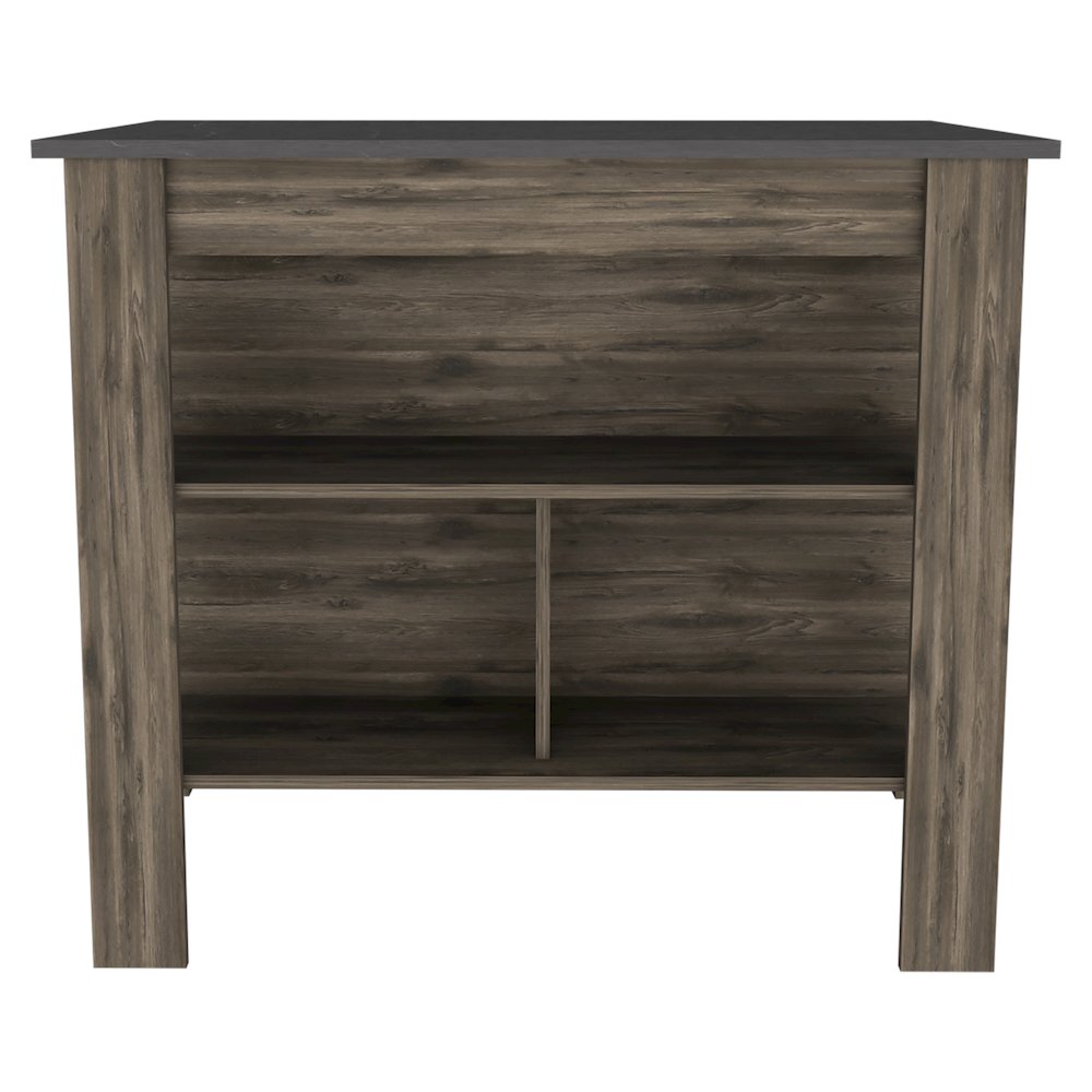 3-Shelf Kitchen Island Dark Brown and Onix. Picture 2
