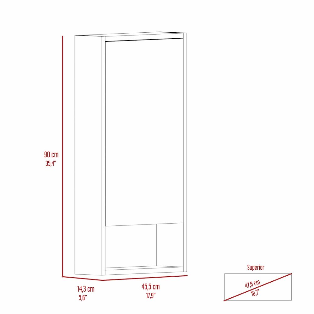 Rectangle Medicine Cabinet with Mirror Black Wengue. Picture 7