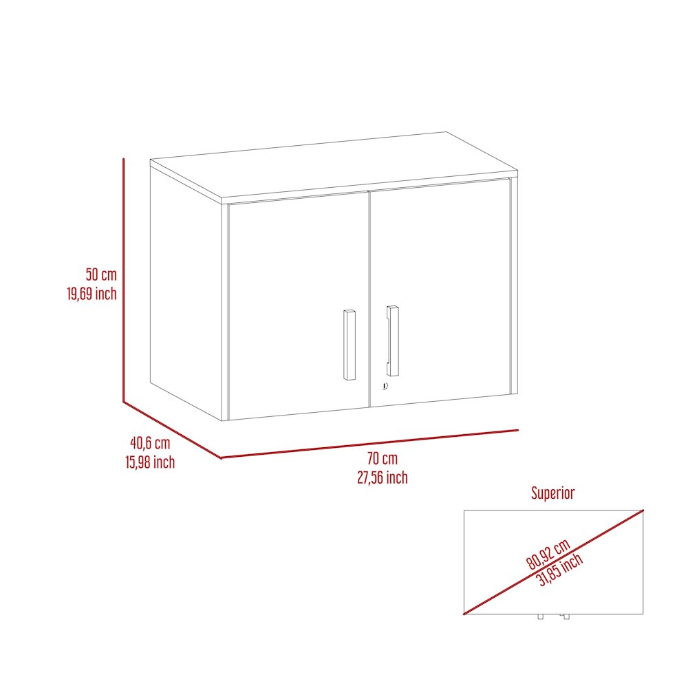 2-Door Rectangle Wall Cabinet Black Wengue. Picture 6