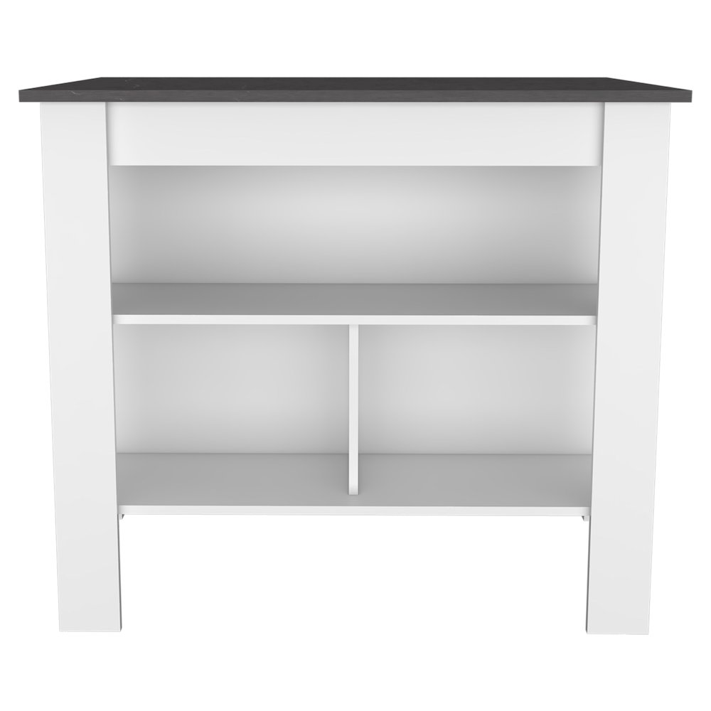 3-Shelf Kitchen Island White and Onix. Picture 2