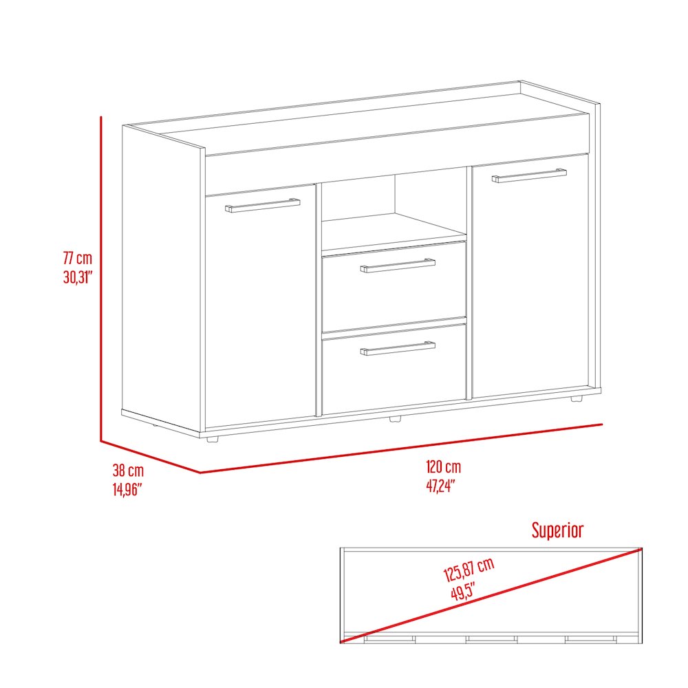 2-Drawer Sideboard Dark Walnut. Picture 7