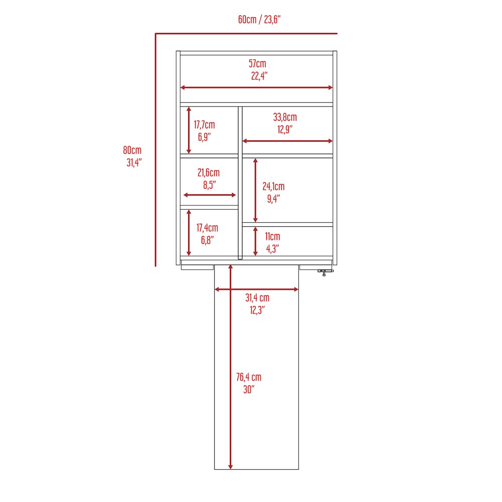 Rectangle Foldable Desk Light Grey. Picture 7