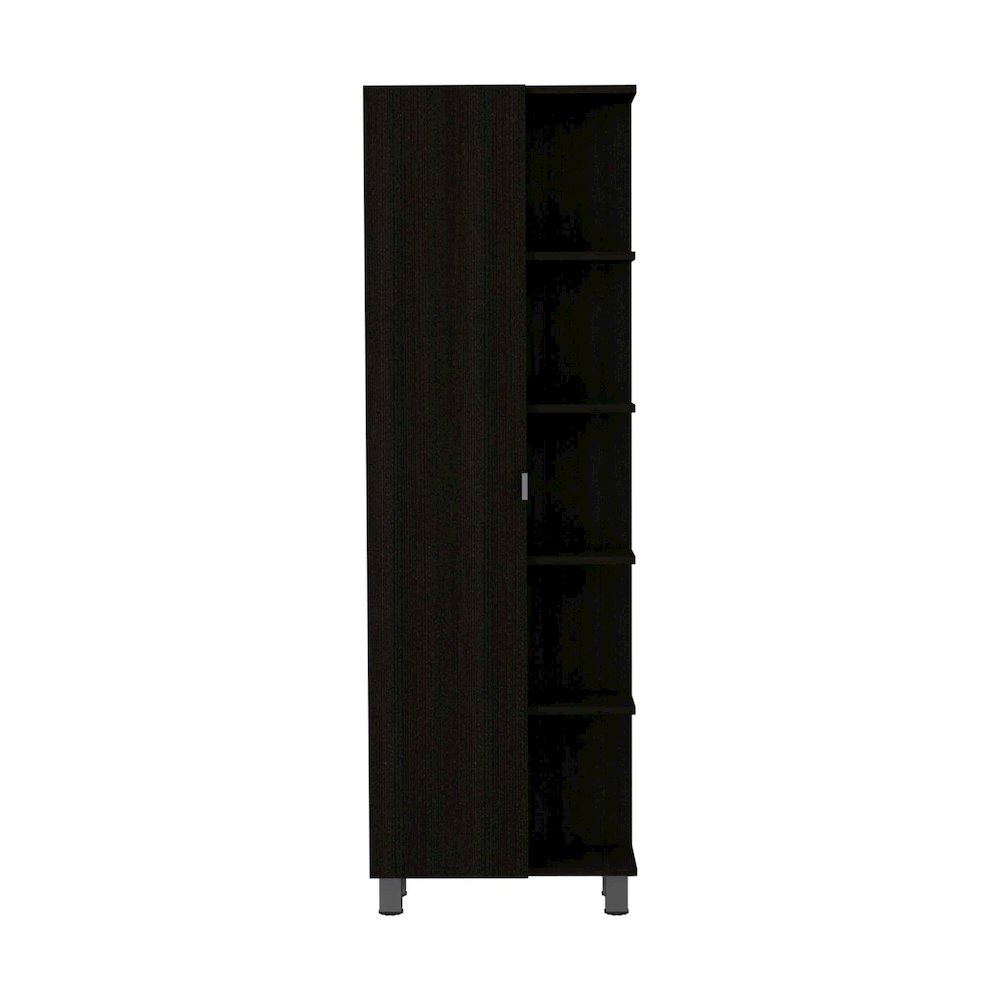 5-Shelf Tall Cabinet Black Wengue. Picture 2