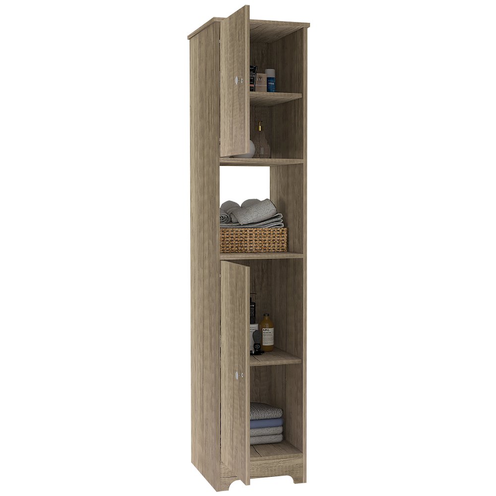 1-Shelf Linen Cabinet Light Oak. Picture 1
