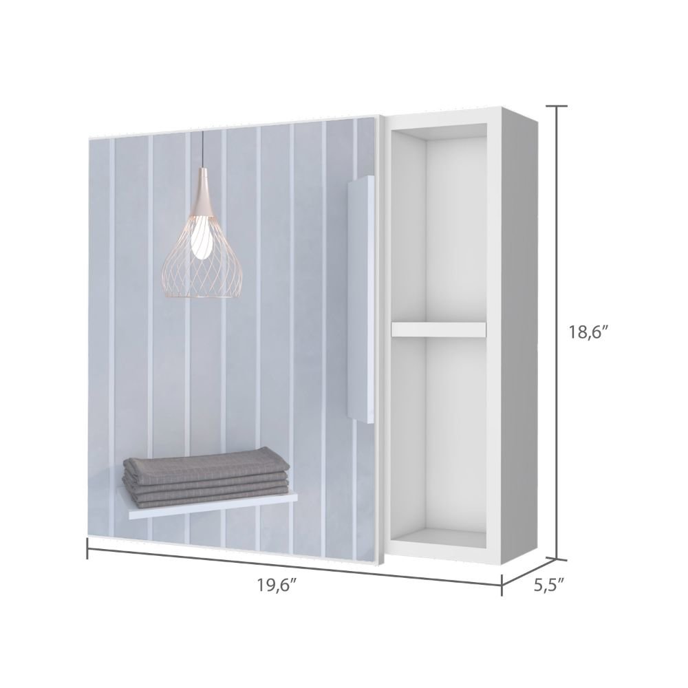 2-Shelf Medicine Cabinet with Mirror White. Picture 3