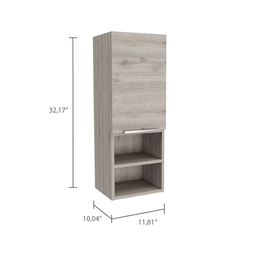 2-Shelf Bathroom Cabinet Light Grey. Picture 6
