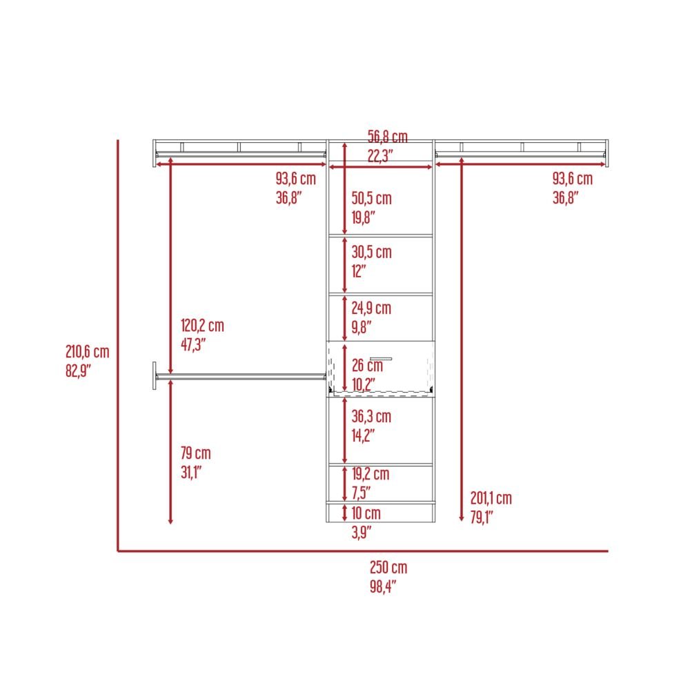 1-Drawer 4-Shelf Closet System Black Wengue. Picture 6