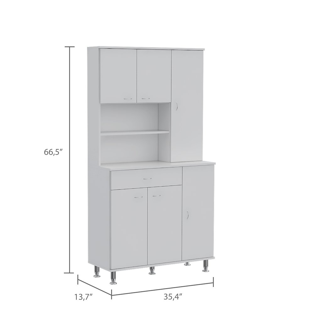 1-Shelf 1-Drawer Pantry Cabinet White. Picture 3