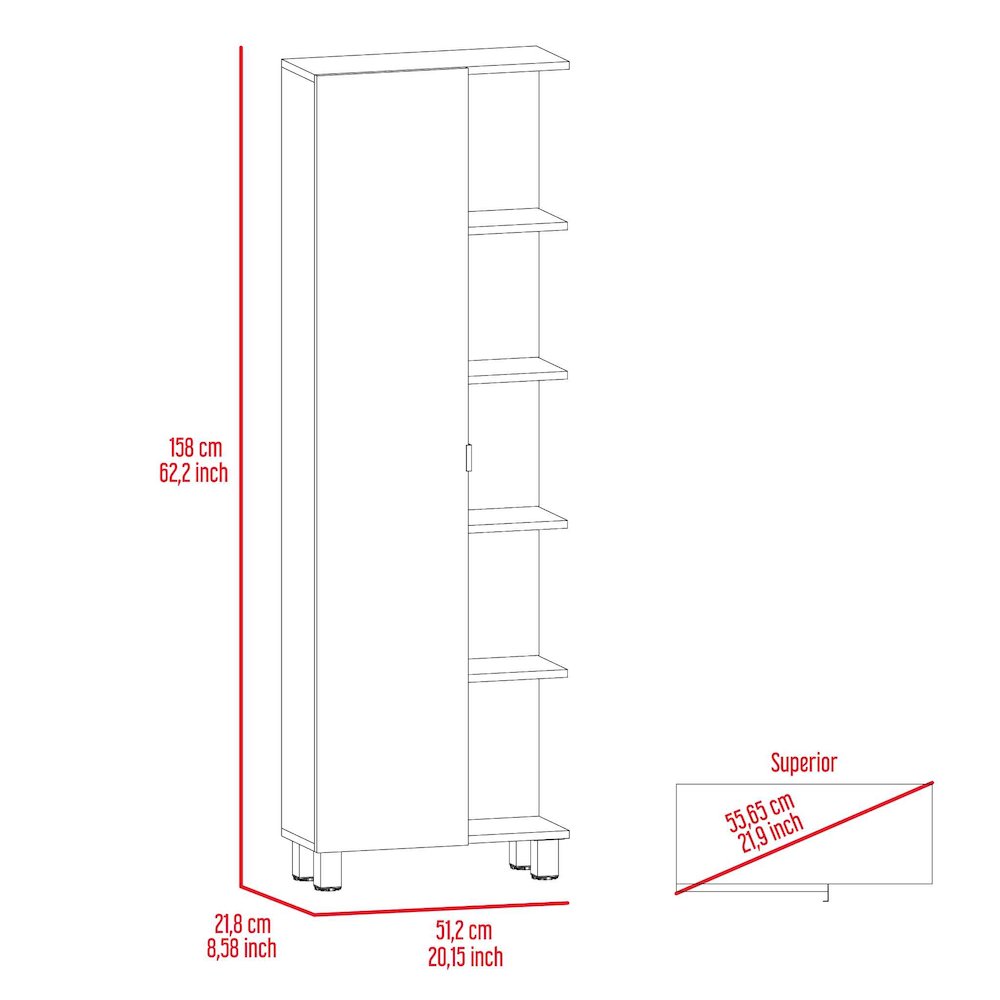 5-Shelf Tall Cabinet Black Wengue. Picture 6