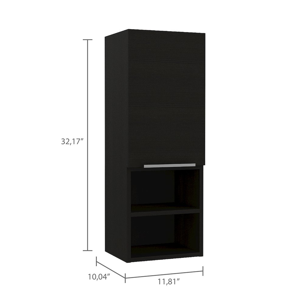 Rectangle 2-Shelf Medicine Cabinet Black Wengue. Picture 1