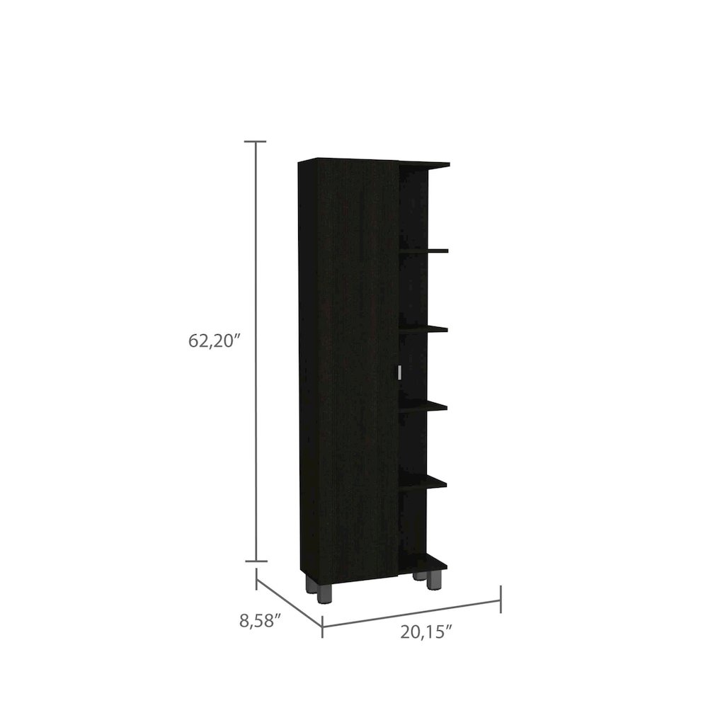 5-Shelf Tall Cabinet Black Wengue. Picture 3