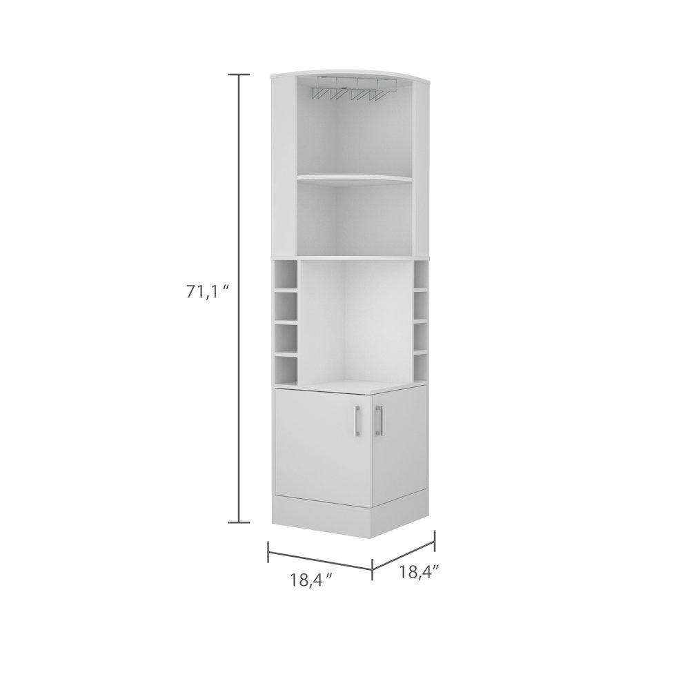 8-Bottle 2-Shelf Bar Cabinet White. Picture 3