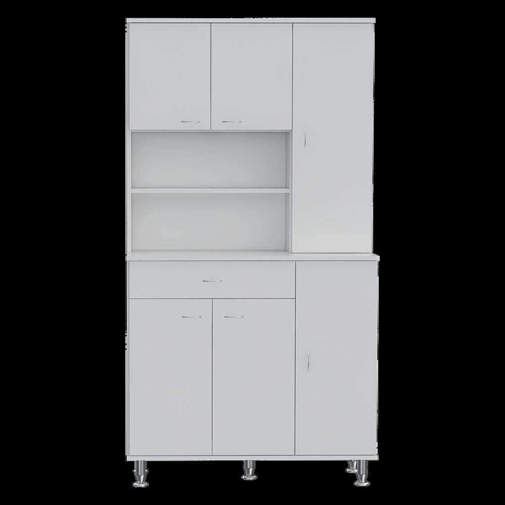 1-Shelf 1-Drawer Pantry Cabinet White. Picture 2