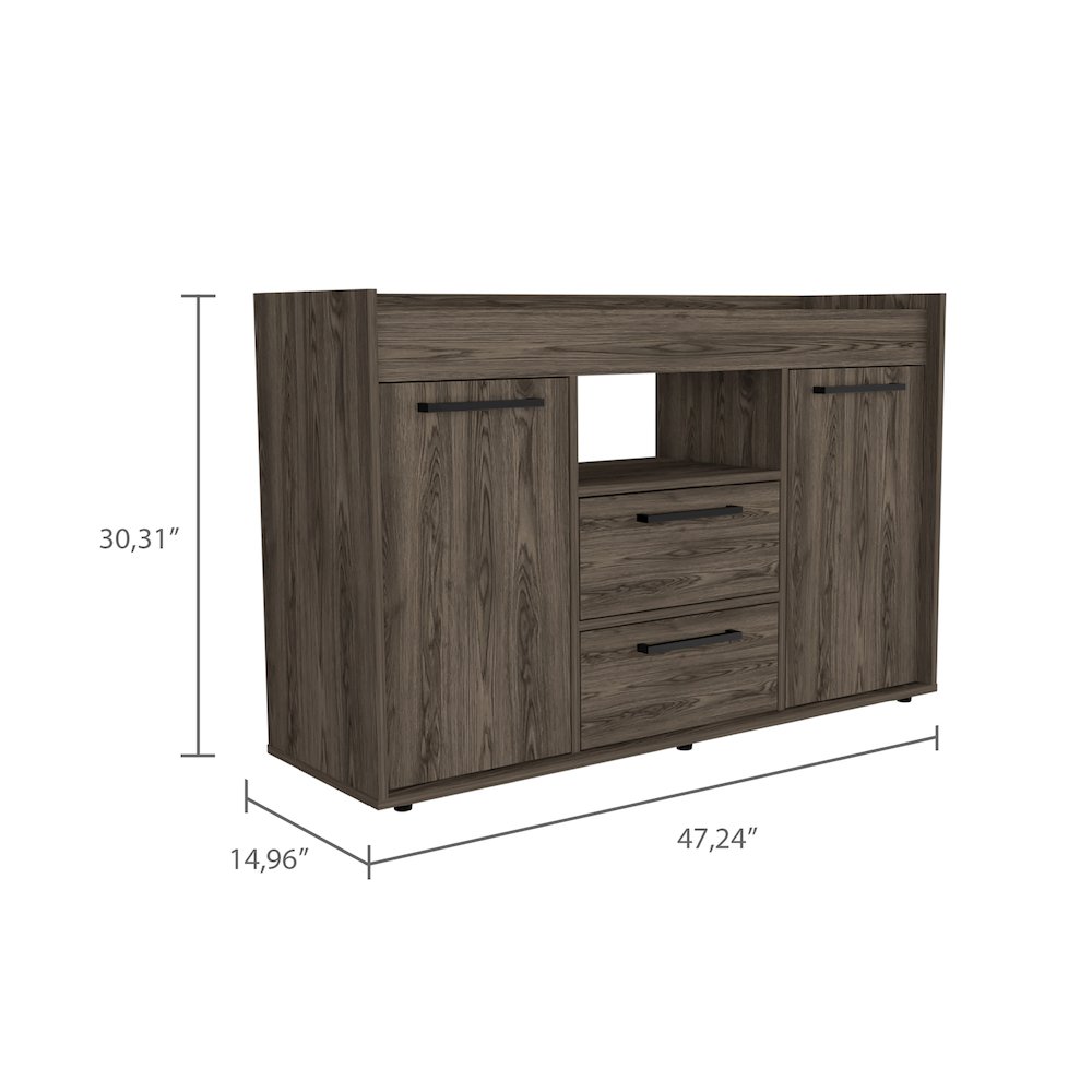 2-Drawer Sideboard Dark Walnut. Picture 3