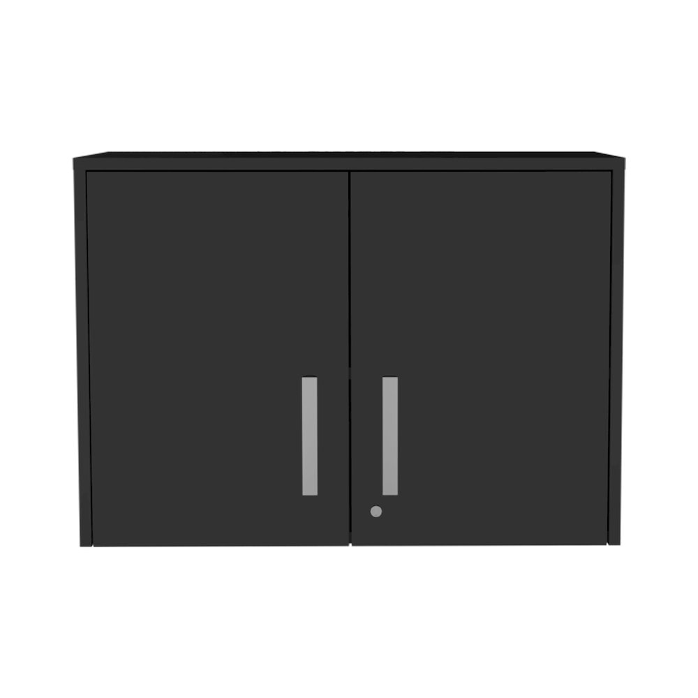 2-Door Rectangle Wall Cabinet Black Wengue. Picture 2