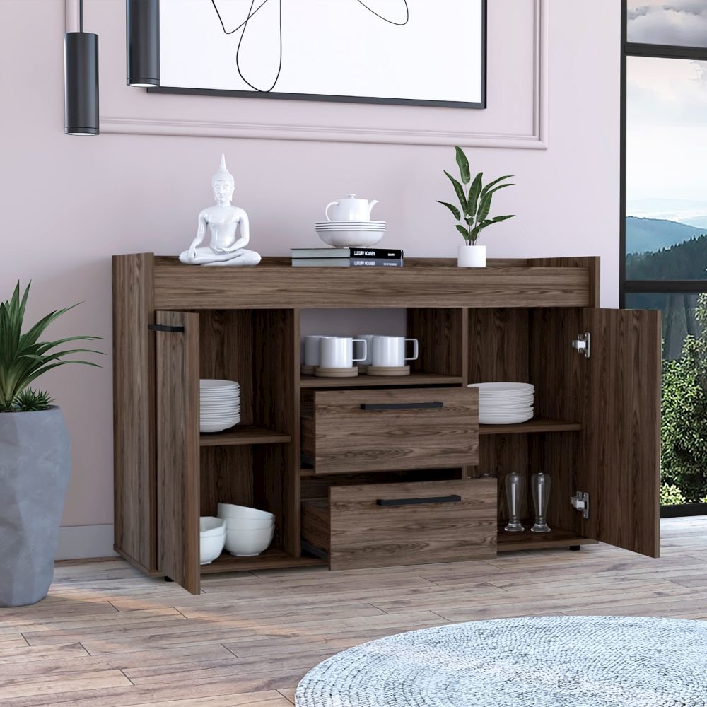 2-Drawer Sideboard Dark Walnut. Picture 5