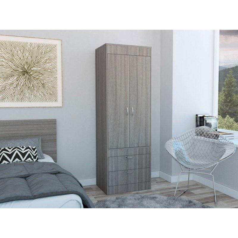 2-Drawer Armoire Light Gray. Picture 4