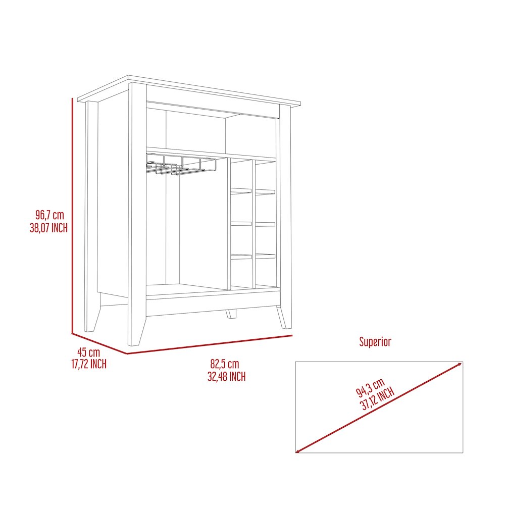 6-Bottle 1-Drawer 1-Shelf Bar Cabinet Light Grey. Picture 6