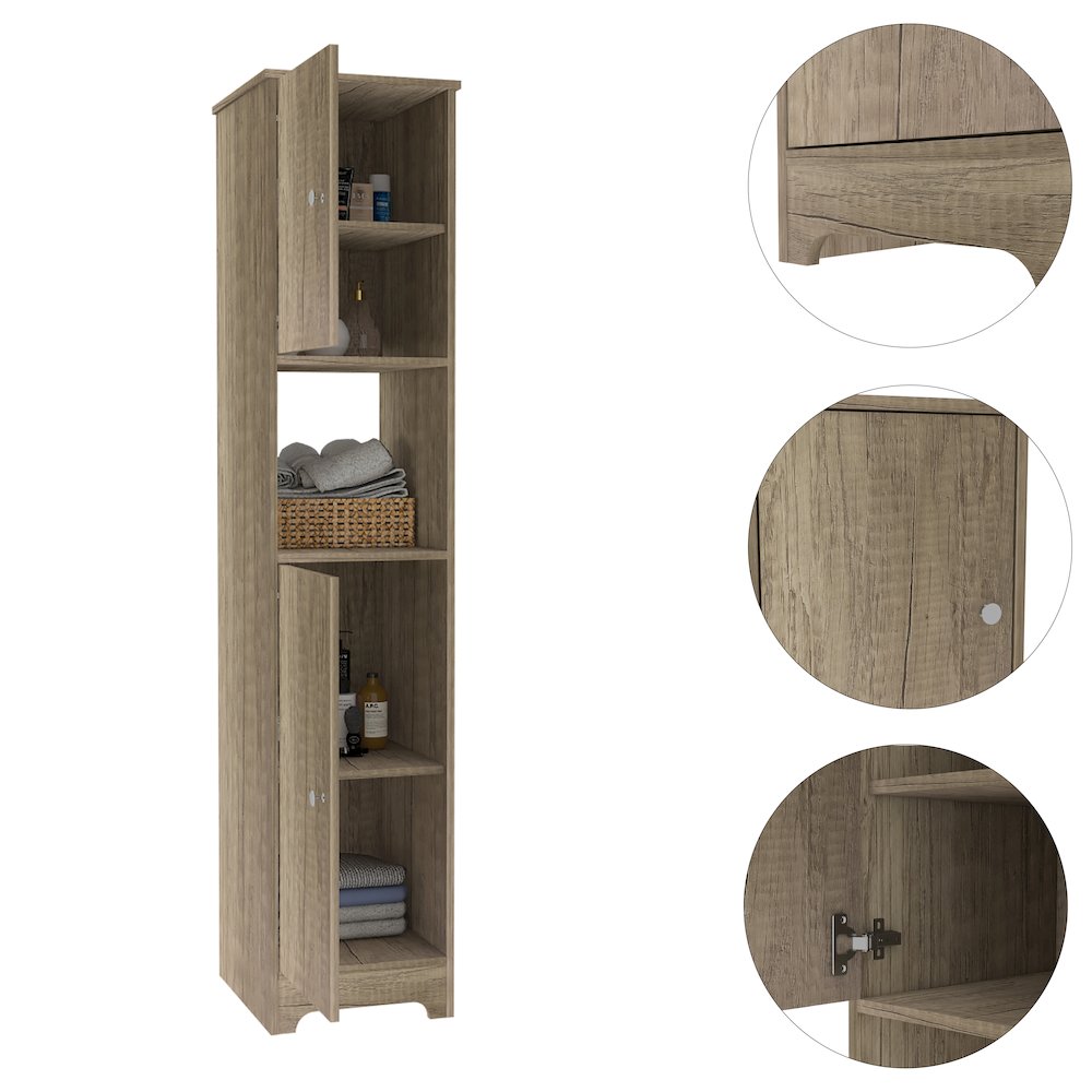 1-Shelf Linen Cabinet Light Oak. Picture 3