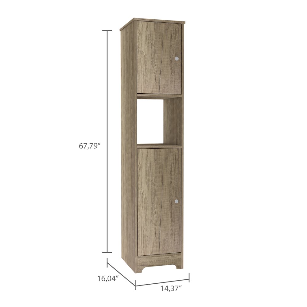 1-Shelf Linen Cabinet Light Oak. Picture 6