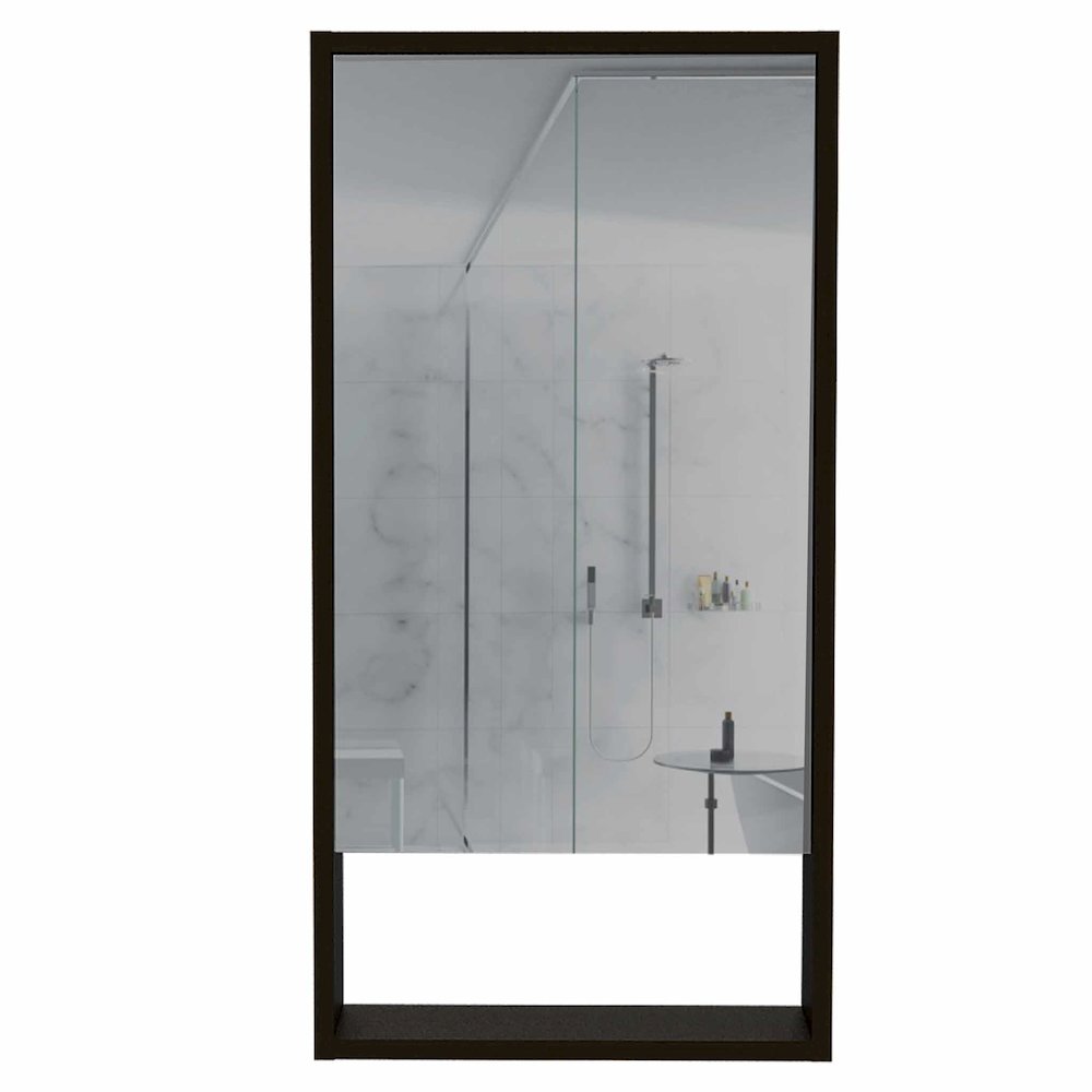 Rectangle Medicine Cabinet with Mirror Black Wengue. Picture 2