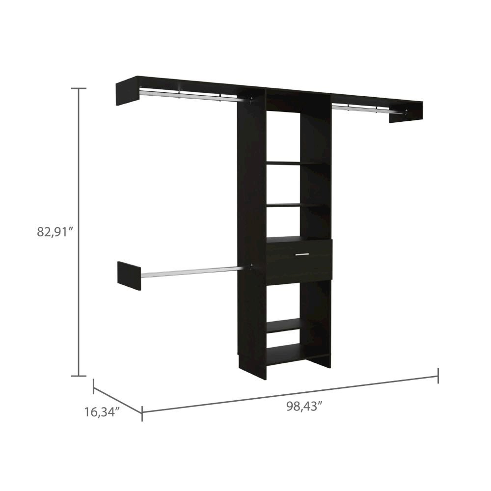 1-Drawer 4-Shelf Closet System Black Wengue. Picture 3