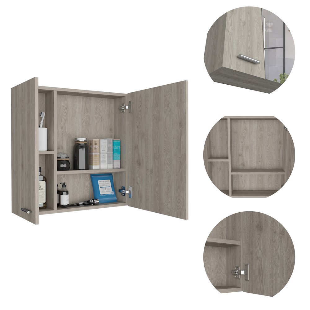4-Shelf Medicine Cabinet Light Grey. Picture 1