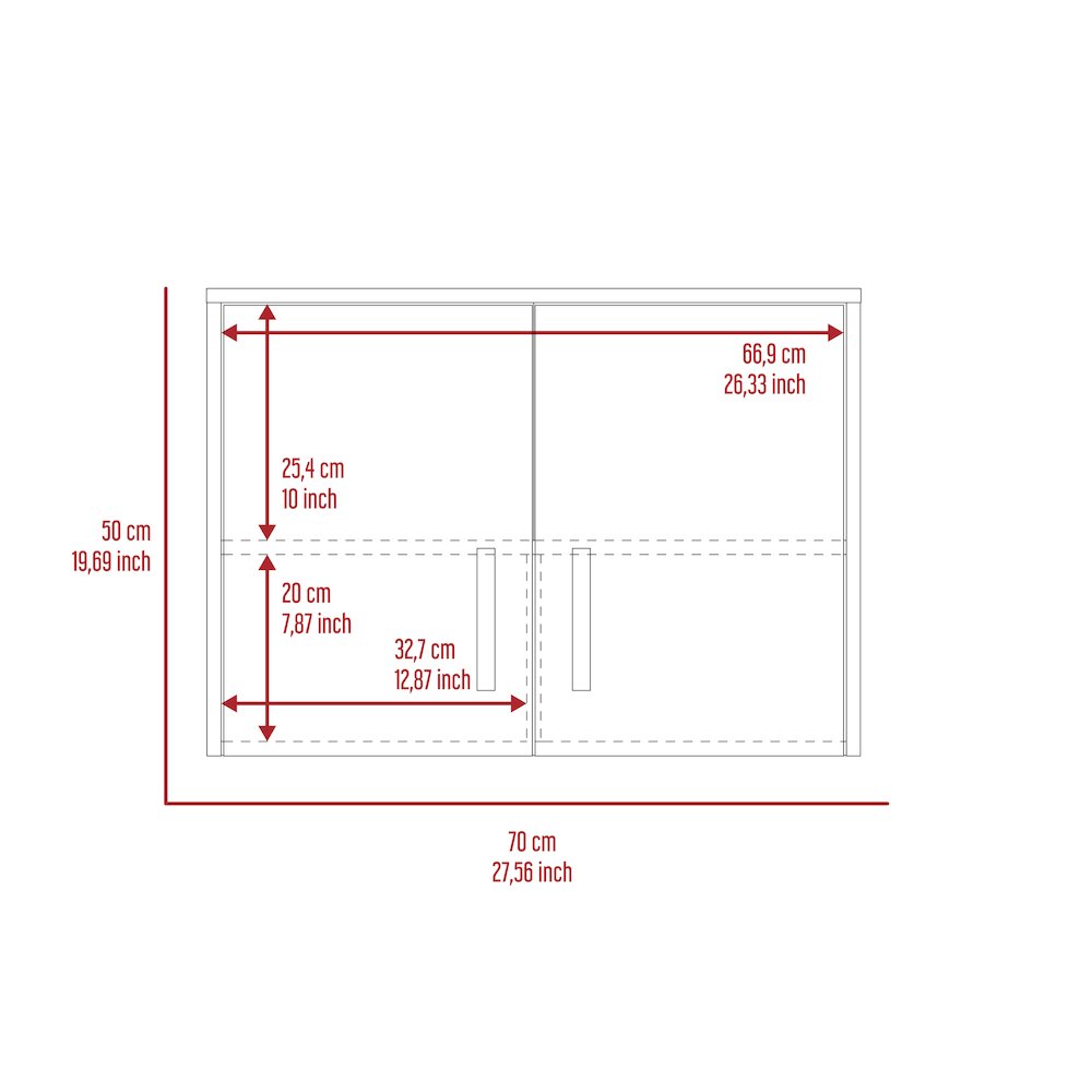 2-Door Rectangle Wall Cabinet Black Wengue. Picture 7