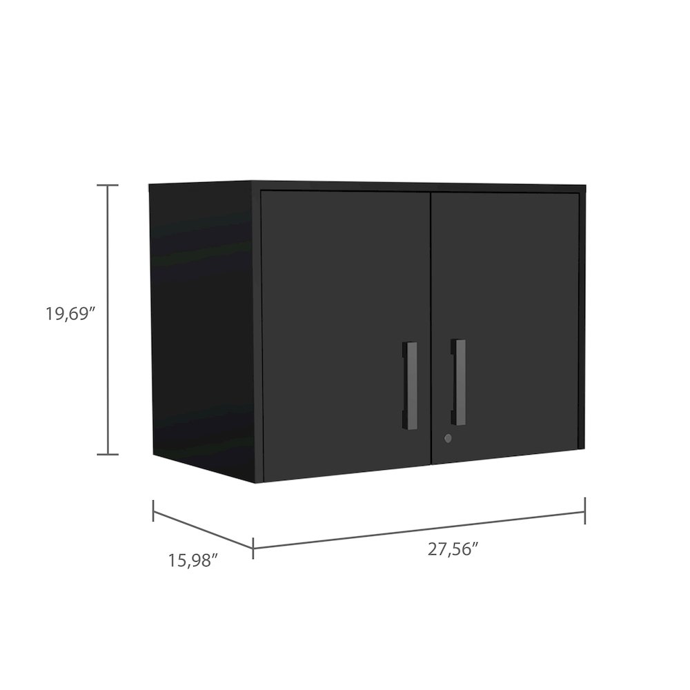 2-Door Rectangle Wall Cabinet Black Wengue. Picture 3