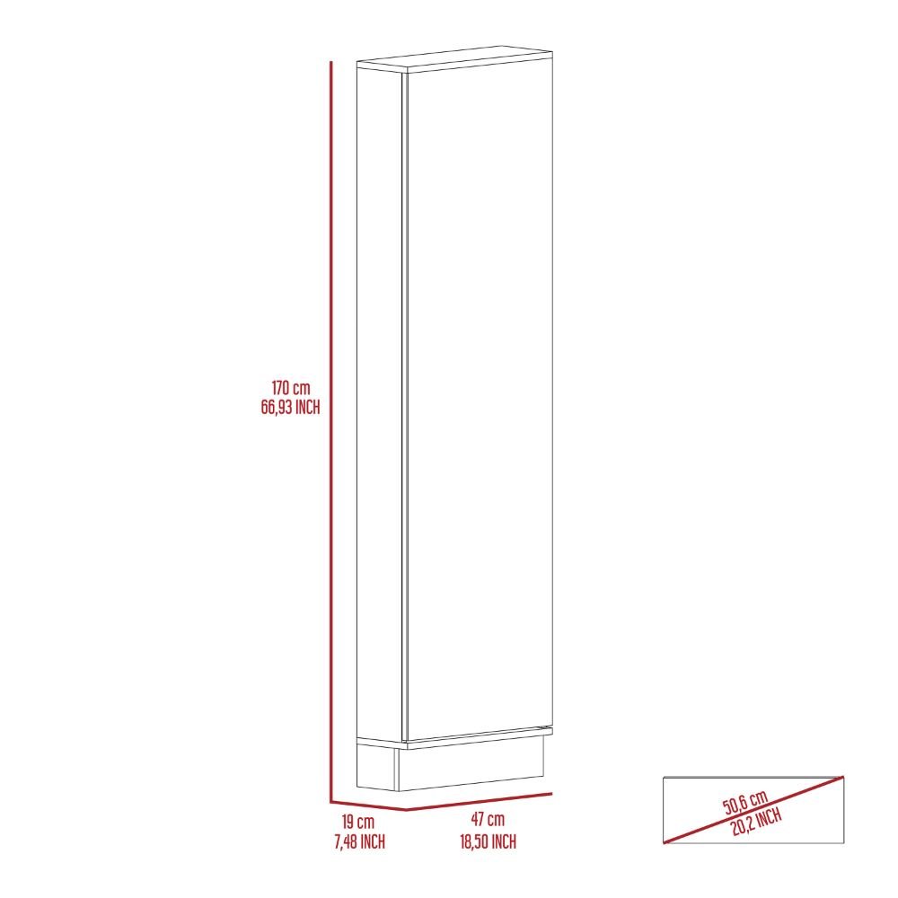 Rectangle Tall Shoe Cabinet with Mirror White. Picture 7