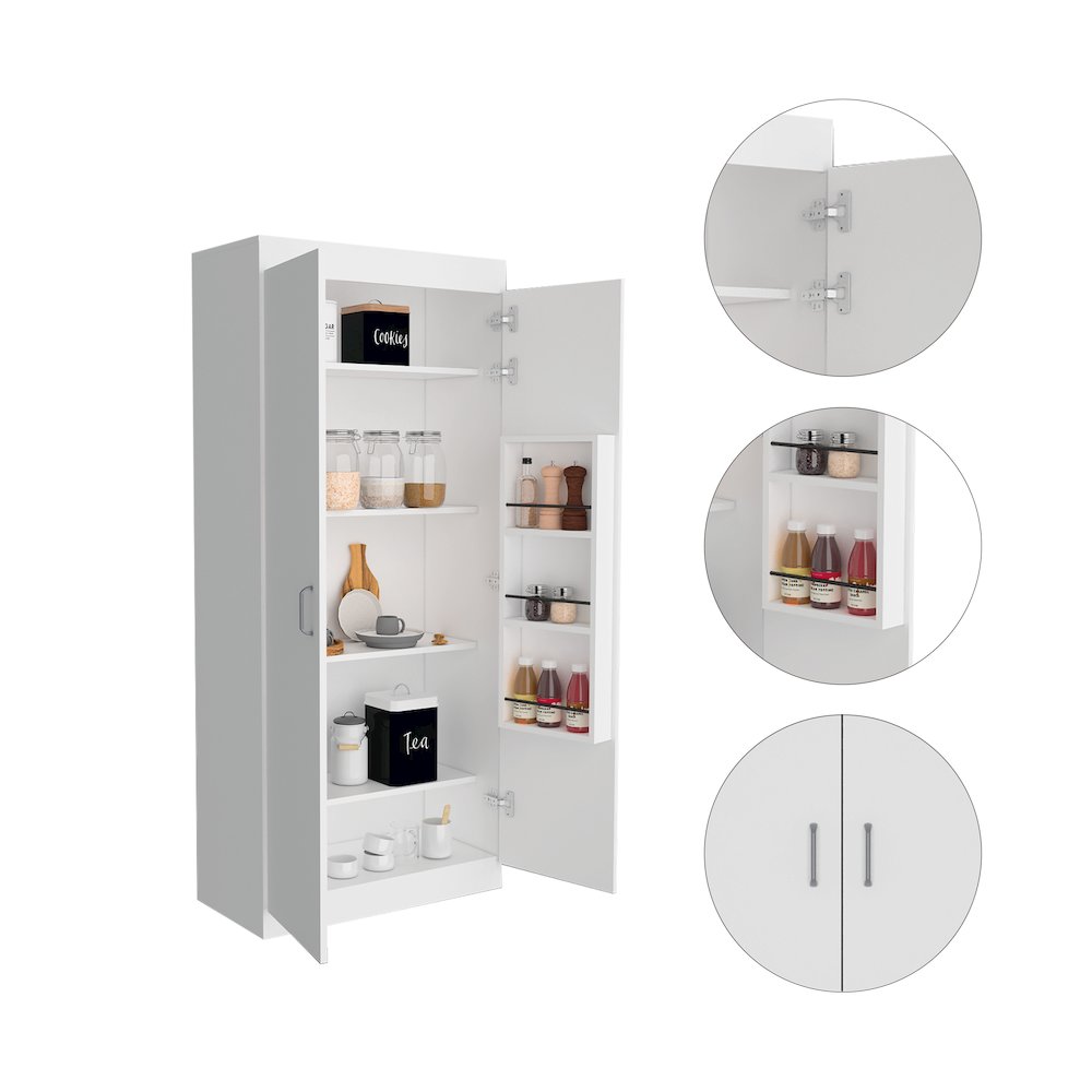 5-Shelf Pantry Cabinet White. Picture 1